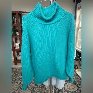 Topshop Blue Cowl Neck Sweater with Chunky Knit